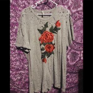 LF/Emma&Sam oversized distressed rose tee